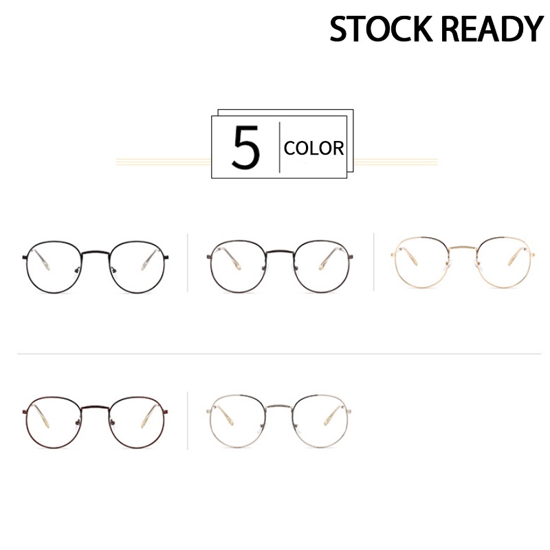 Mắt Kính Gọng Kim Loại Tròng Trong Suốt Chống Ánh Sáng Xanh Thời Trang cho nam nữ