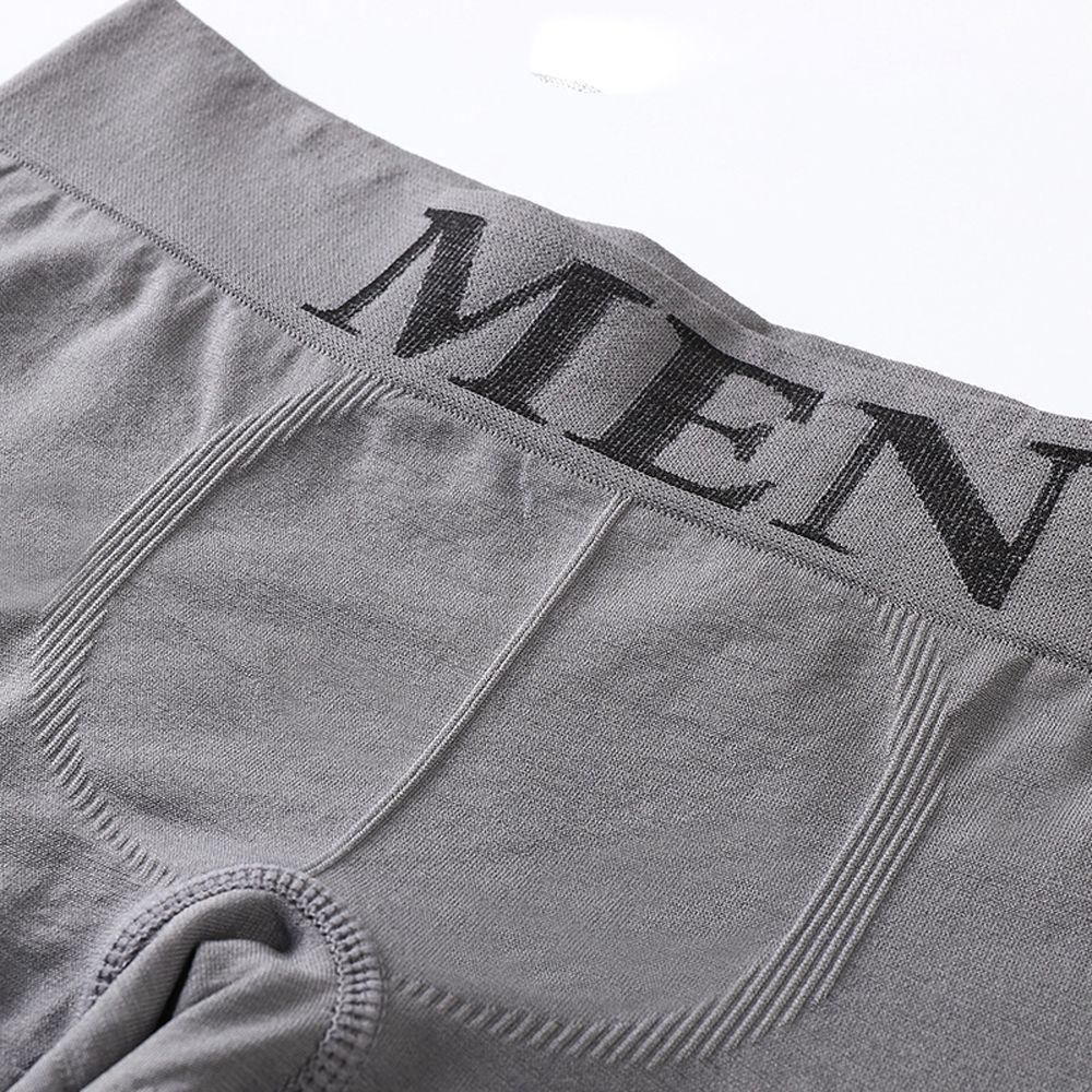 Quần Lót Boxer Không Đường May Lưng Vừa Màu Trơn Thoáng Khí Cho Nam