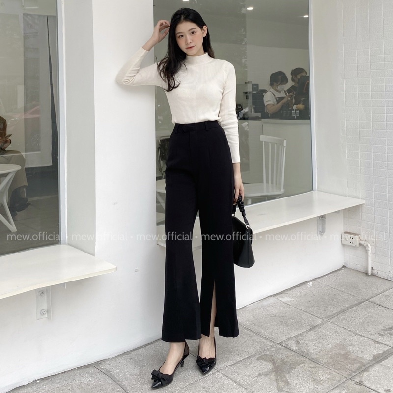 Quần loe xẻ ống, form dài
