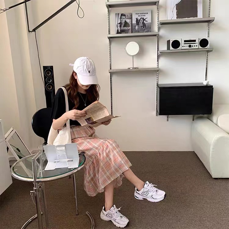 Fashion women's plaid skirt A-line skirt