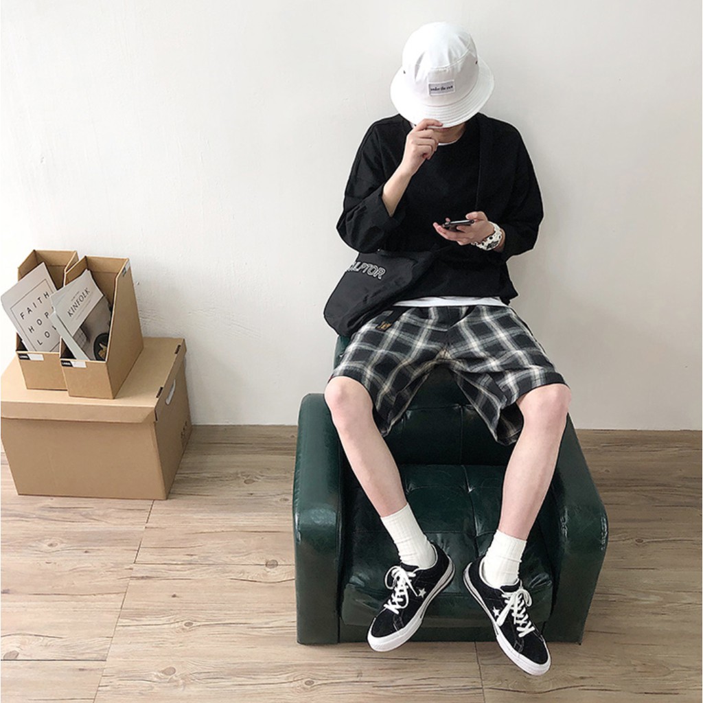 Quần Short, Quần Đùi Nam Nữ Kẻ Caro Đen Trắng Unisex  Hè 2021-QD09 | BigBuy360 - bigbuy360.vn