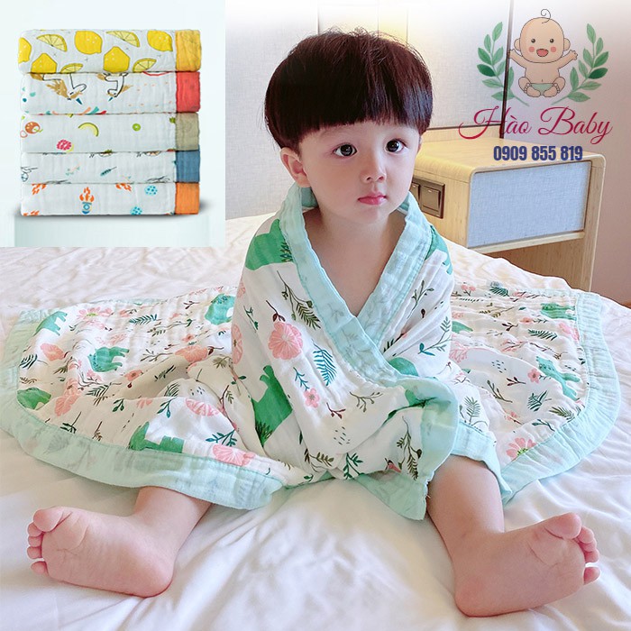 [Haobaby2018]Chăn đắp - Khăn đa năng aden xô sợi tre bo viền siêu mềm (khăn tắm , chăn đắp , khăn ủ ) cho bé