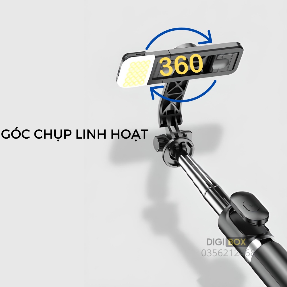 Gậy chụp ảnh tự sướng selfie kèm nút chụp bluetooth kiêm tripod 3 chân Q07 Digibox