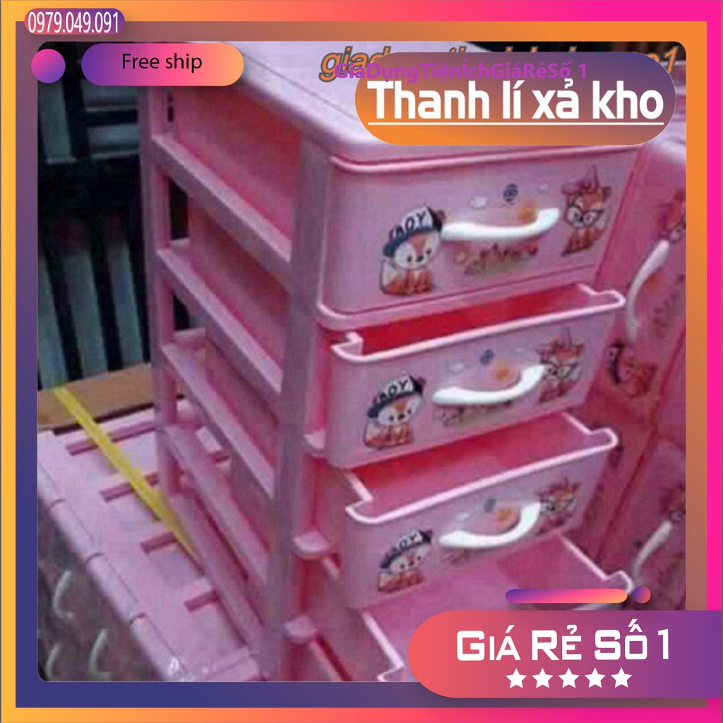 Tủ nhựa mini 4 tầng Việt Nhật (tủ nhỏ không đựng được quần áo )