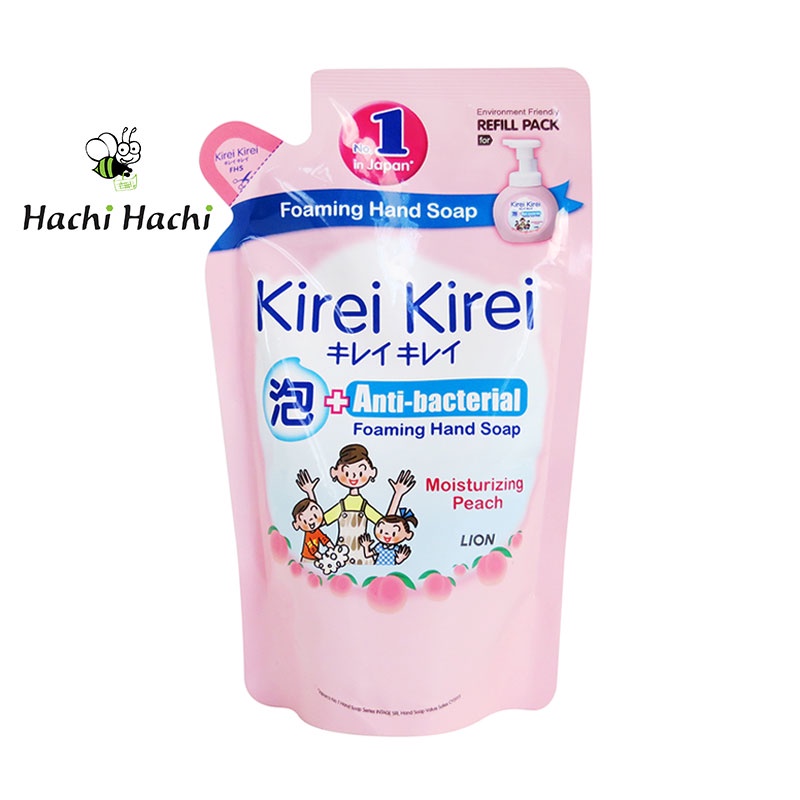 DUNG DỊCH RỬA TAY KHÁNG KHUẨN KIREI KIREI HƯƠNG ĐÀO 200ML TÚI REFILL - Hachi Hachi Japan Shop