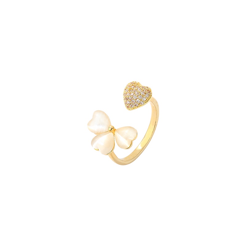 Nhẫn Opal Hình Hoa Thanh Lịch Có Thể Điều Chỉnh Kích Cỡ Thời Trang Cho Nữ
