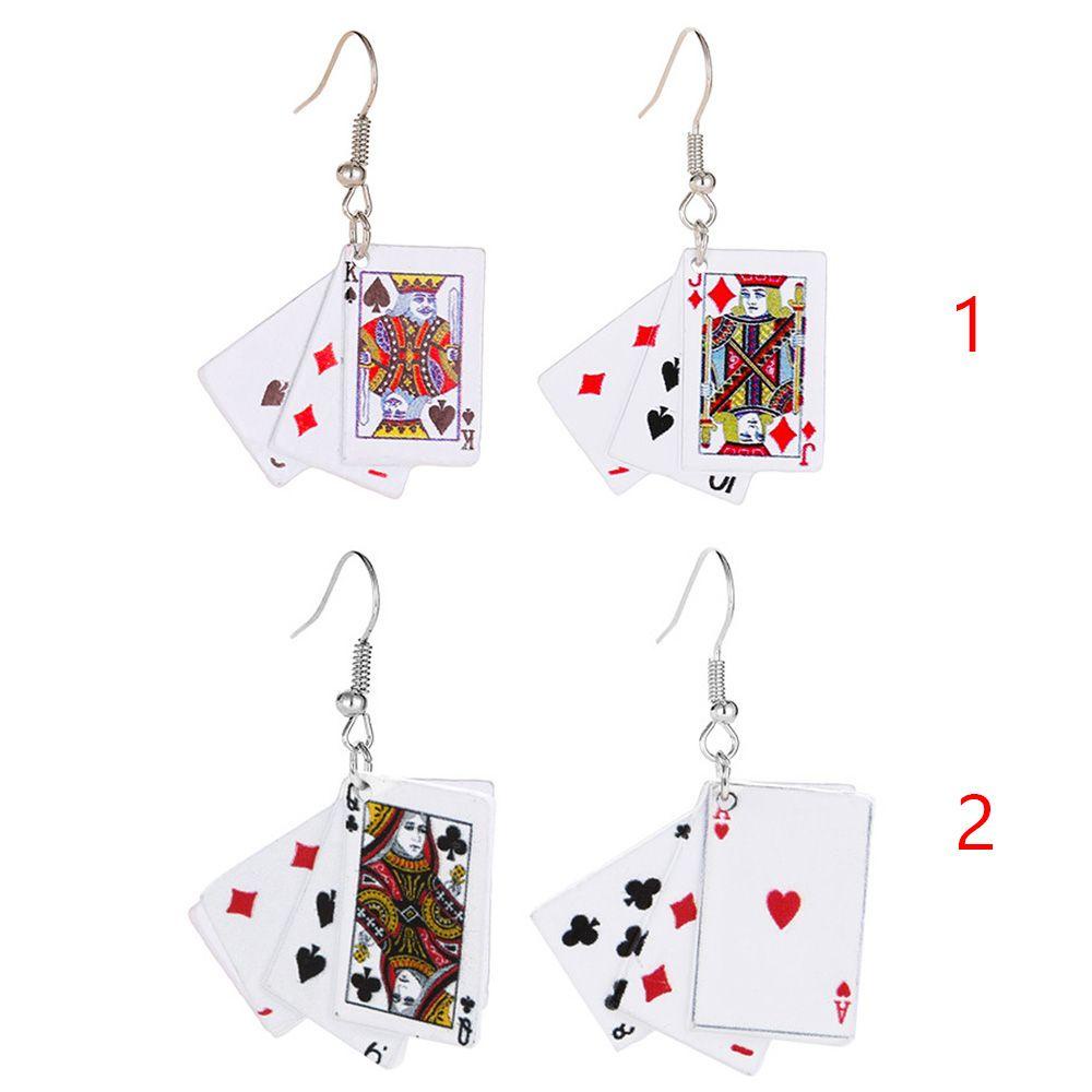 Bông Tai Hình Thẻ Bài Sáng Tạo Thời Trang Cho Nam Và Nữ Charms