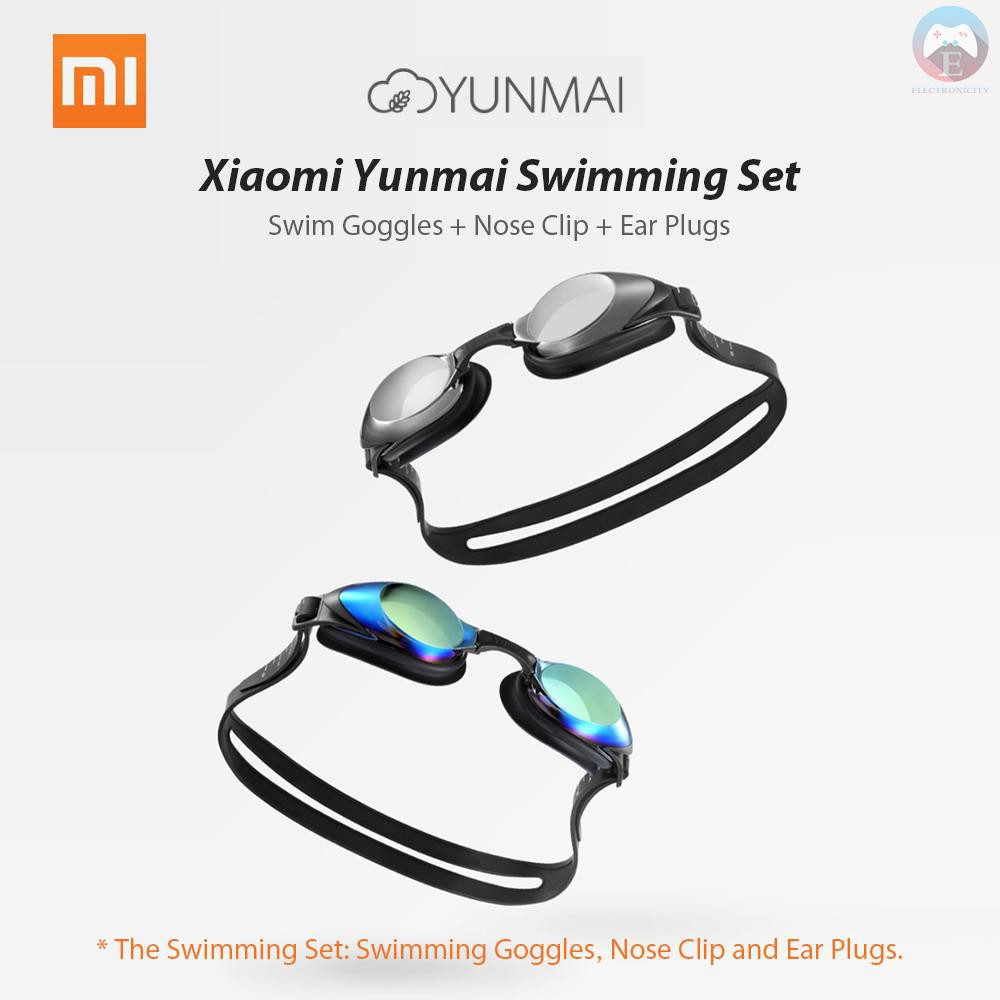 Ê Xiaomi Yunmai Swimming Goggles Set HD Anti-fog Nose Stump Earplugs Silicone Swimming Glass Swim Goggles + Nose Clip + Ear Plugs