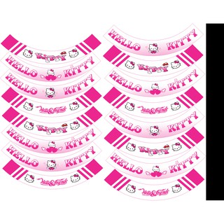 Tem dán full vành dán mọi loại xe màu hồng trắng, tem mâm trùm xe máy 16 miếng full 2 bánh trước sau. Decal trùm vành