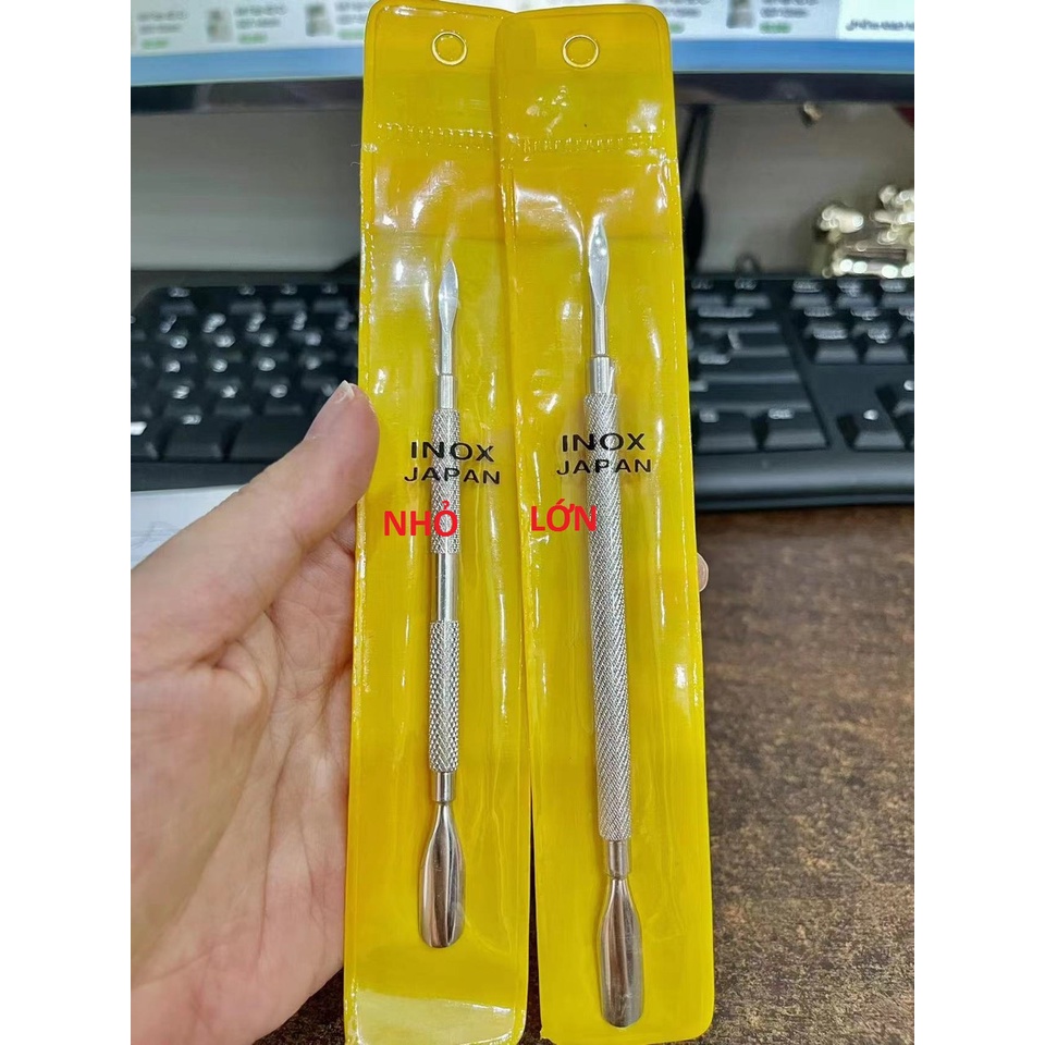 Sủi da, đẩy da chết mũi nhọn, mũi xéo lấy khóe Inox Japan lớn, nhỏ - Sushi nail mi