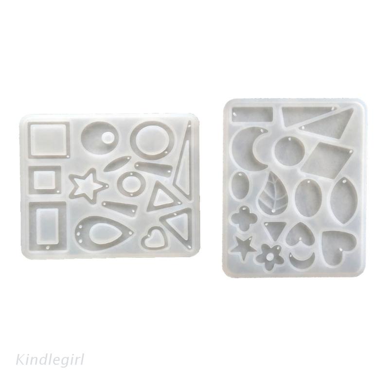 Khuôn silicone làm mặt dây chuyền epoxy resin hình học DIY