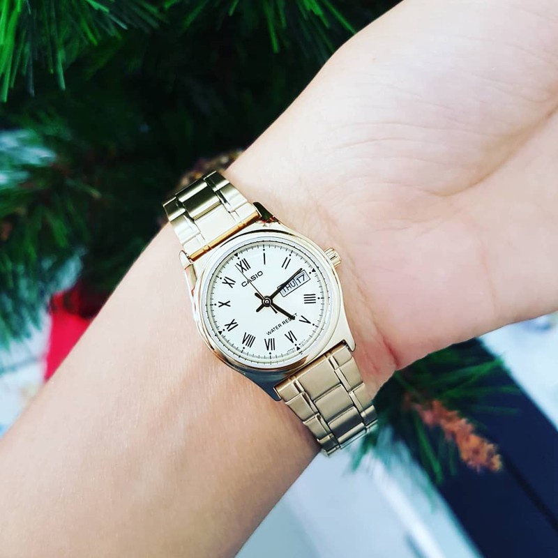 Đồng Hồ Nữ Casio LTP-V006G-9BUDF Chính Hãng - Dây Mạ Vàng