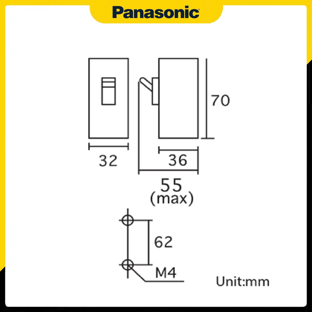 CB Cóc Panasonic, Cầu Dao Aptomat 2 Cực 10A - 15A - 20A - 30A - 40A Chính Hãng