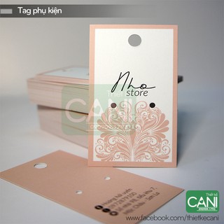 500c Thẻ treo Hoa tai (Size Nhỏ) Tag treo Bông tai Phụ kiện Khuyên tai Trang sức Tag giấy Mác giấy In theo yêu cầu