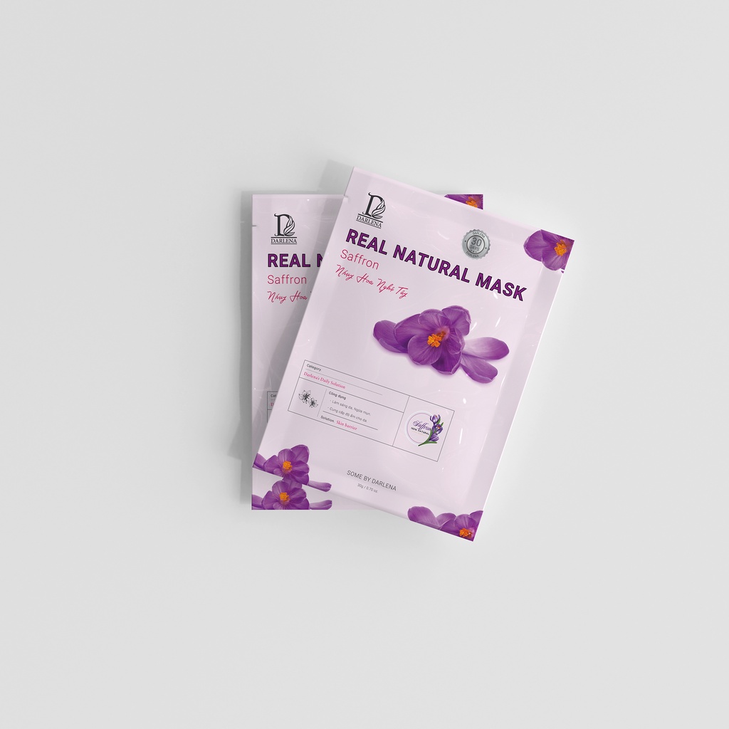 Mặt nạ dưỡng da chiết xuất nhụy hoa nghệ tây tặng kèm sơ rum trắng da