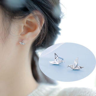 Bông tai hình con hạc đính pha lê lấp lánh đơn giản phụ kiện thời trang Hàn Quốc dành cho nữ