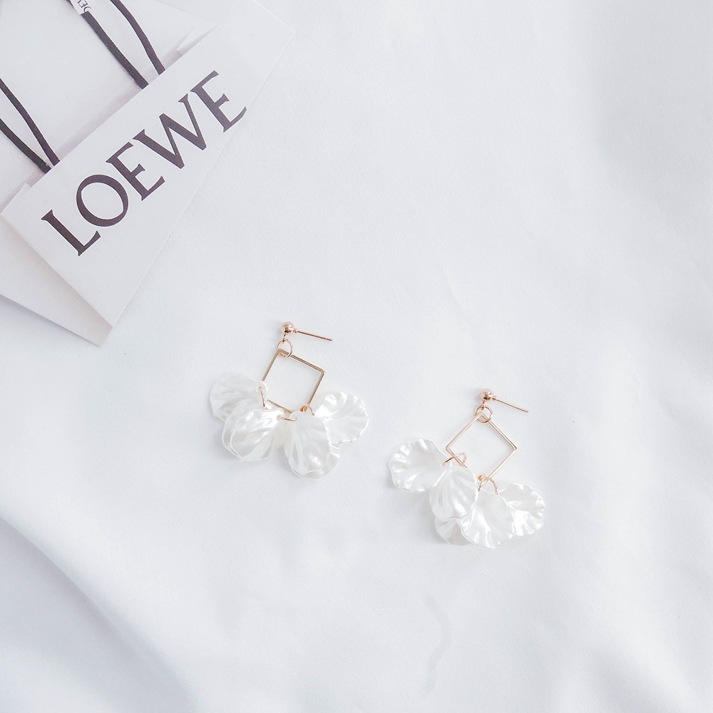 Bông Tai Dáng Dài Hình Giọt Nước Phong Cách Hàn Quốc Đơn Giản Thời Trang