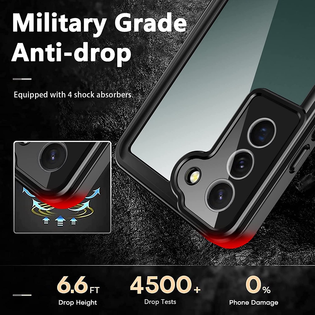 IP68 Waterproof Case For Samsung Galaxy A53 A33 A13 A72 A52 A52s 5G A42 A32 A22 A12 A21 A11 A01 A02S A03S A51 360 Full Body Coverage Protection Back Cover for S22 Ultra S21 Plus S20 FE Note 8 9 10 20 S10 Shockproof Swim Diving Case