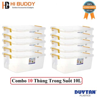 Combo 10 thùng nhựa duy tân trong suốt 10 lít no.h115