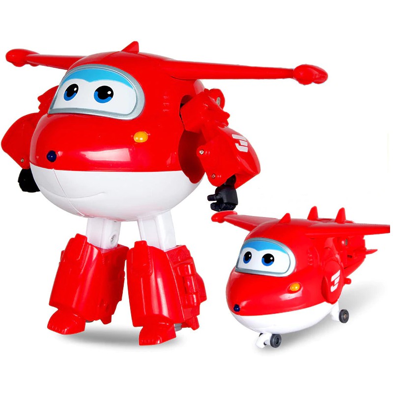 Super wings đồ chơi lắp ghép biến hình Robot biến hình máy bay cỡ to Jett Tia Chớp đồ chơi trẻ em