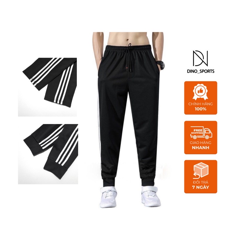 Quần thể thao nỉ 3 sọc cho nam và nữ DINO SPORT, quần thể thao dài chất dày dặn, co giãn, không nhăn