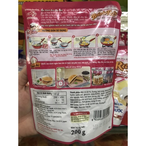 Bột bánh rán Doremon Ajinomoto vị truyền thống gói 200g