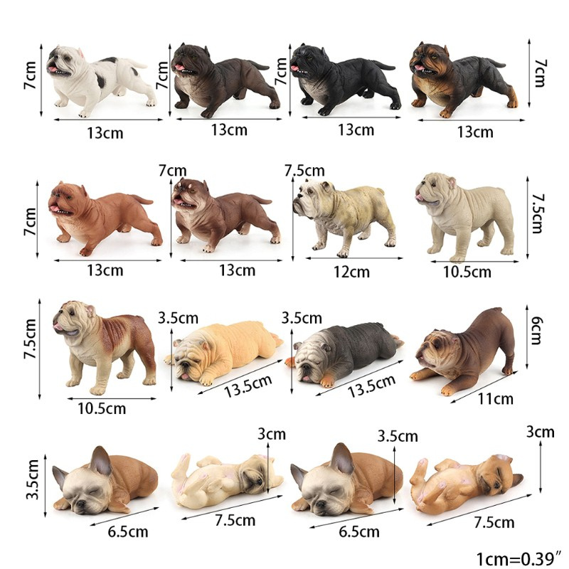 Mô hình chó bulldog dùng để trang trí