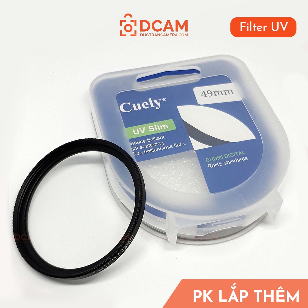 Filter kính lọc UV Cuely phi 40,5mm - 49mm - 52mm [chính hãng]