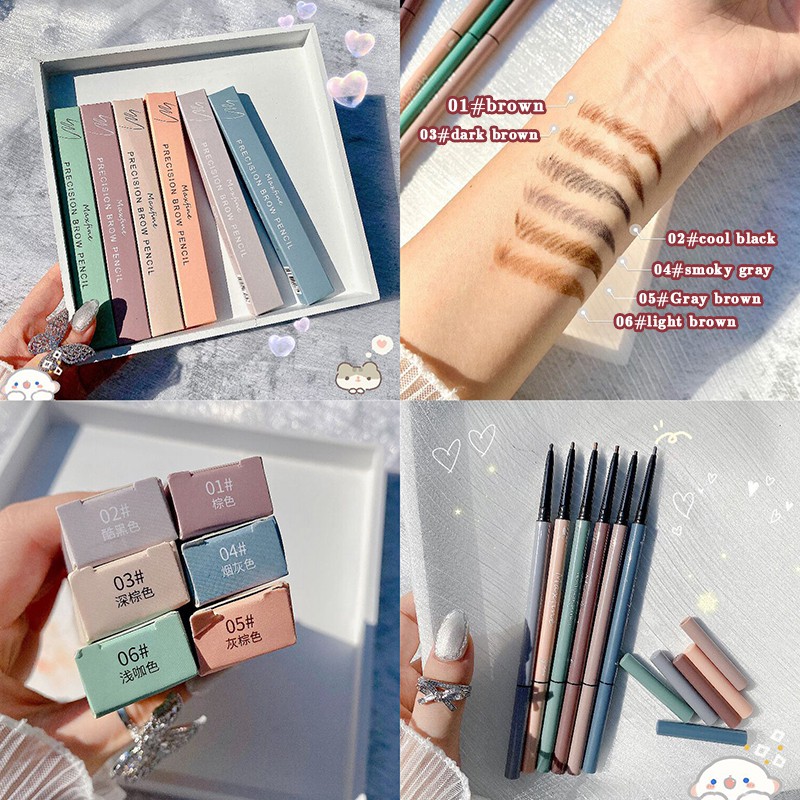 Bút chì kẻ lông mày trang điểm đầu tam giác siêu mịn màng chống thấm nước và mồ hôi