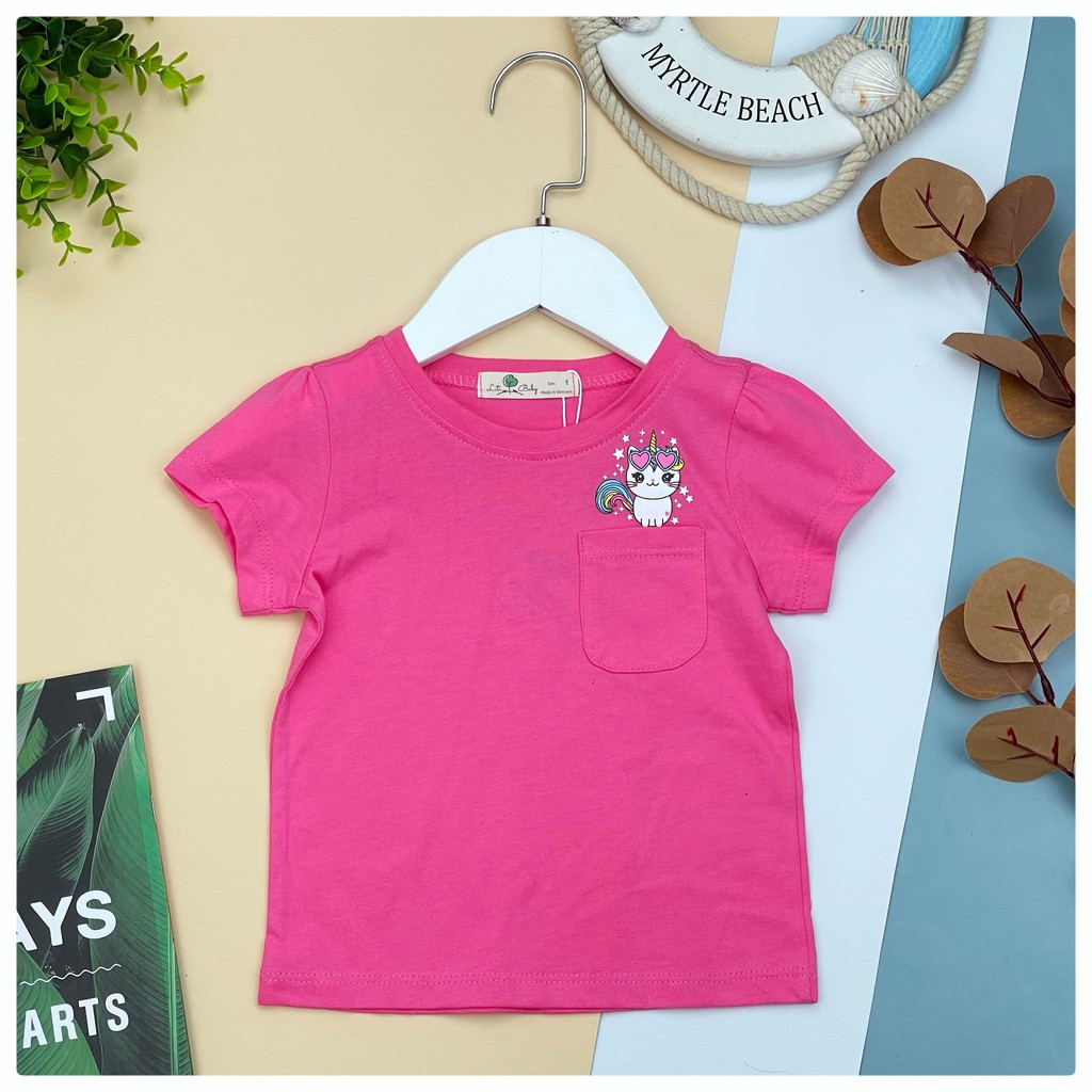 Áo cotton sược côc tay túi ngực bé gái size 1-5, cho bạn từ 10-17kg. Chất cotton sược mặc siêu mát, kiểu dáng đẹp. Lô 2