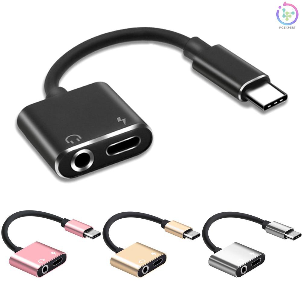 Bộ chuyển đổi âm thanh 2 trong 1 Type-C sang 3.5 mm để nghe nhạc/Sạc USB