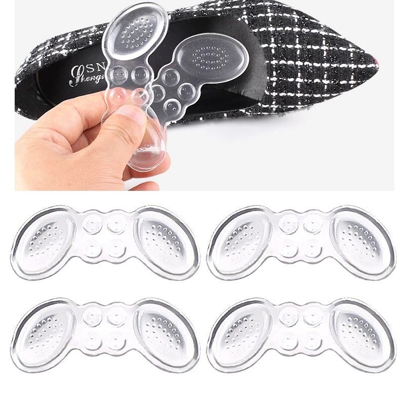 1 Cặp Miếng Lót Giày Cao Gót Bằng Silicone Trong Suốt Chống Mòn