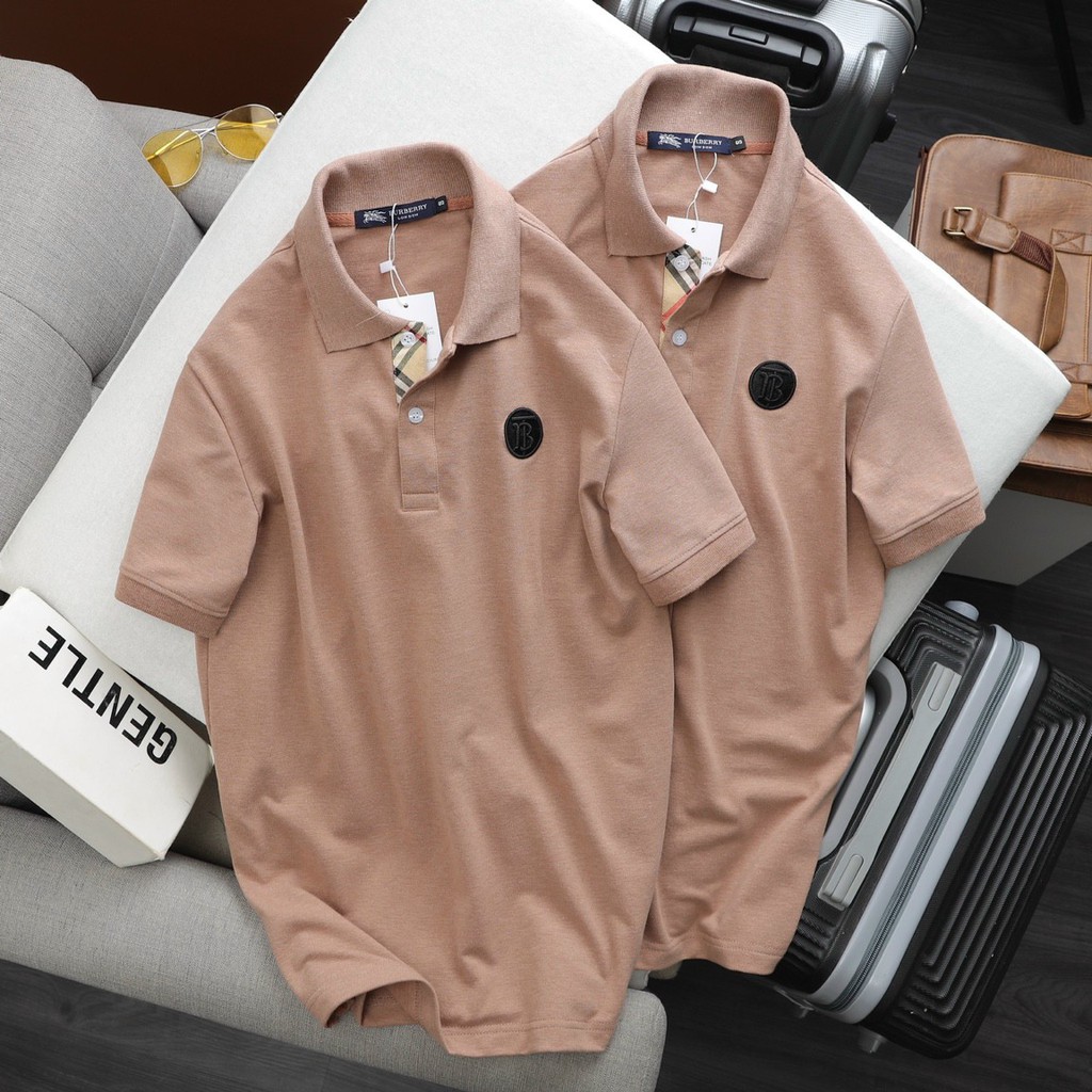 Áo polo nam Burberry phối cổ chất liệu Cotton 100% dày đẹp, áo nam polo form slim chuẩn hàng xuất, áo cộc nam 2021 | BigBuy360 - bigbuy360.vn