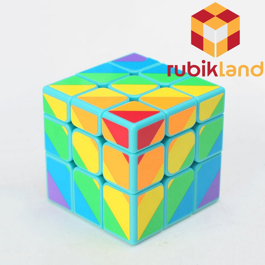 Rubik 3x3 YJ Unequal Six-Color Mirror Cube Rubic Biến Thể 3 Tầng Cầu Vồng Đồ Chơi Trí Tuệ Trẻ Em
