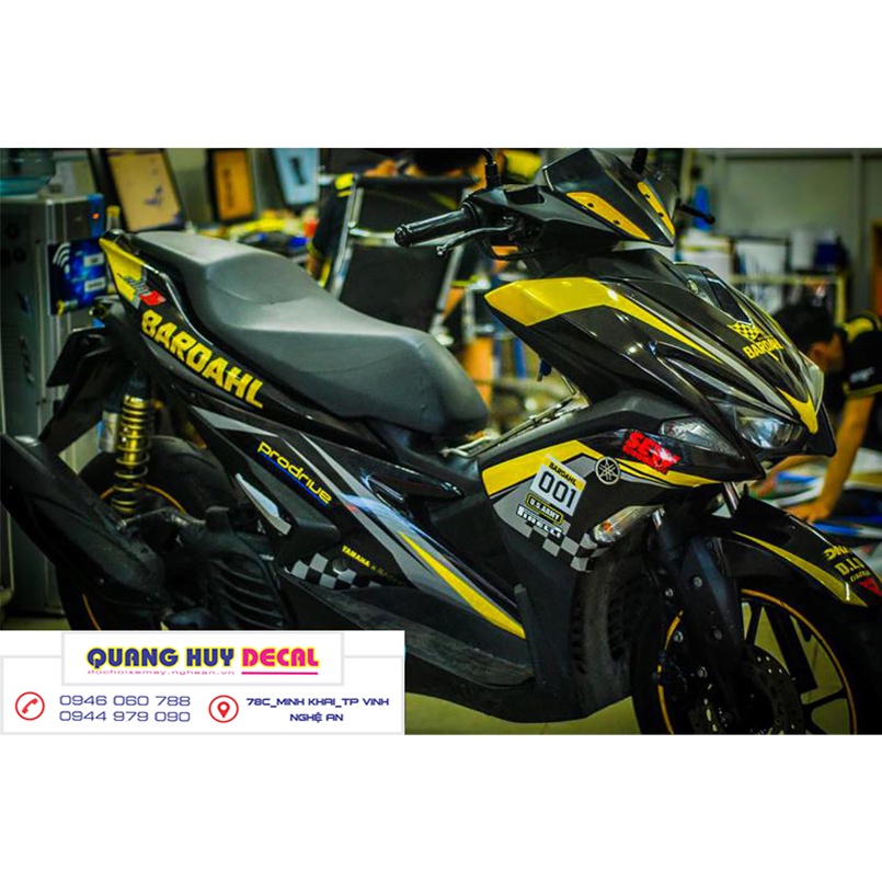 Tem trùm NVX đen vàng - Độ dán team trùm decal xe máy NVX đen vàng  - Team trùm decal xe máy NVX rẻ đẹp và chất