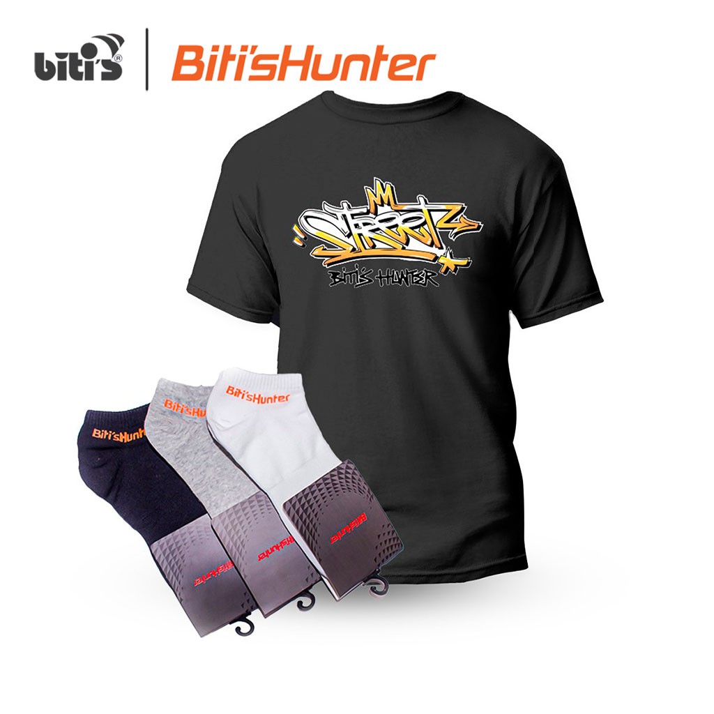 [Mã WABRBT502 giảm 10% đơn 250k] [FA GIFT] Combo Áo Thun BITI'S HUNTER GRAFFITI VÀ 3 Vớ Ngắn [FREESIZE]