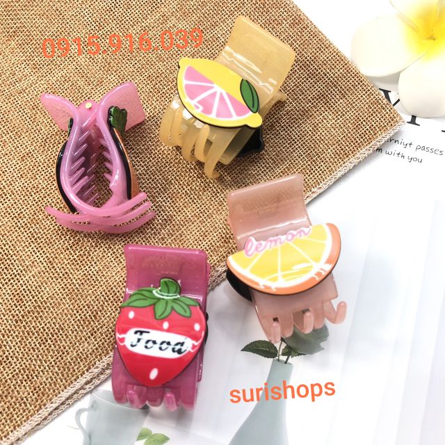 Kẹp tóc càng cua 5 chấu hoa quả giao ngẫu nhiên