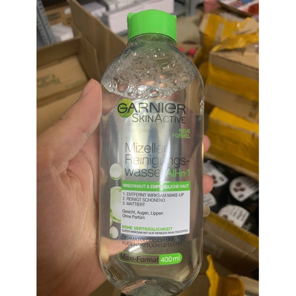 Nước Tẩy Trang Cho Da Dầu Garnier Skin Active Solution Micellaire Cleansing Water 400ml (màu xanh lá)