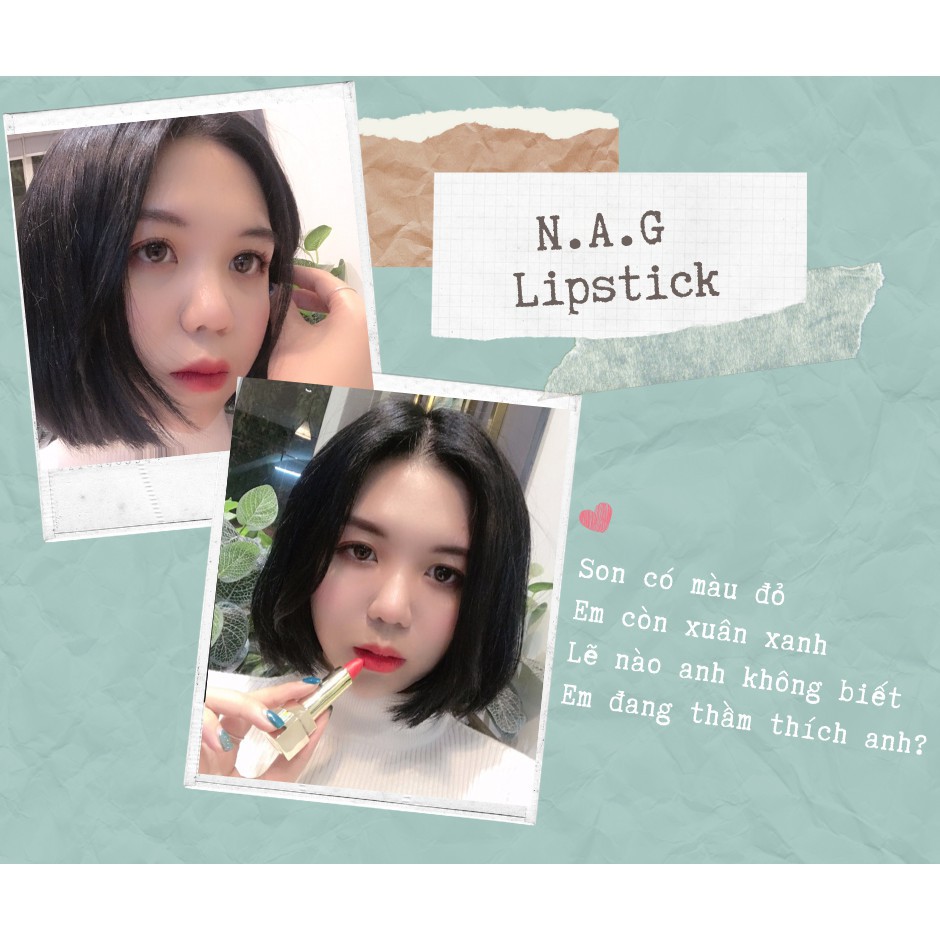 Son lì N.A.G Lipstick đỏ cam/đỏ Ruby - Thành phần thiên nhiên Cho đôi môi mềm mịn, quyến rũ - N.A.G Beauty | BigBuy360 - bigbuy360.vn