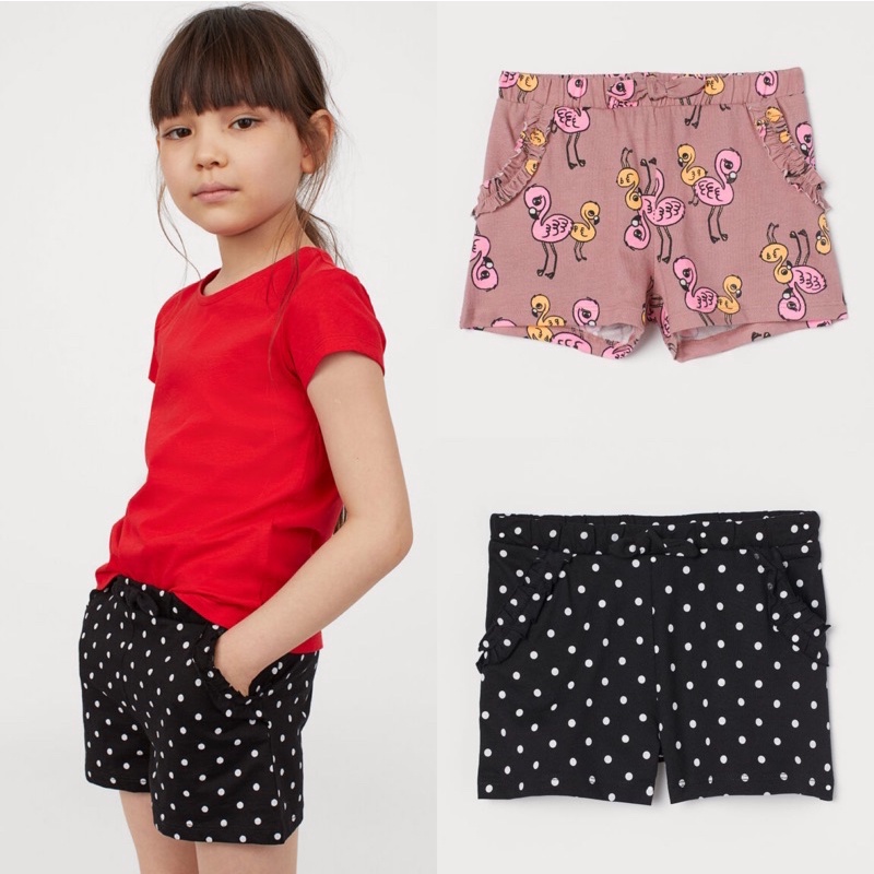 Quần đùi thun Hm bé gái size 6-8y