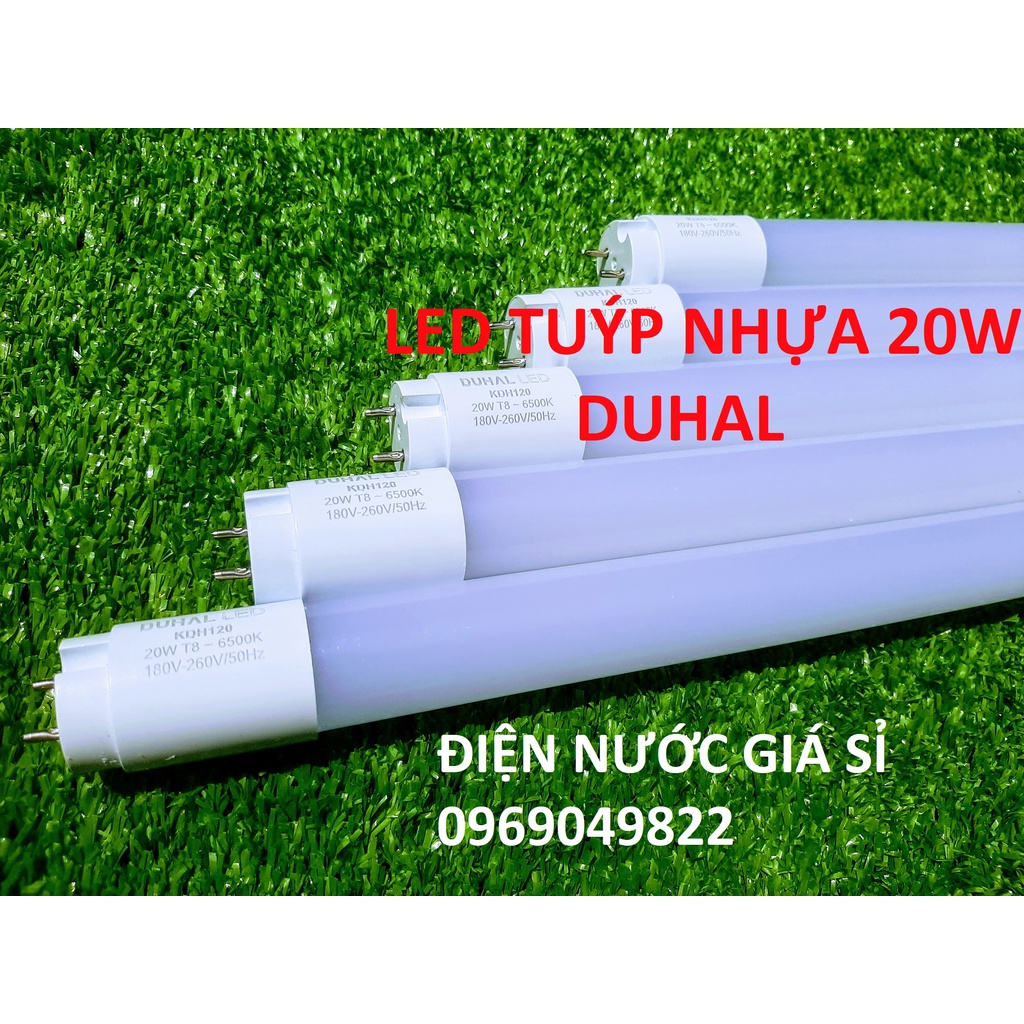 Bộ 3 - 5 Bóng Đèn Led Tuýp Nhựa Duhal 1m2 ( 1.2m ) 20W Ánh Sáng Trắng ( Chính Hãng )