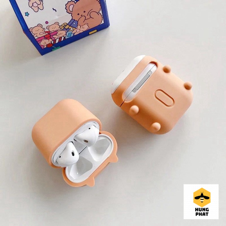 ✔️Case Vỏ Bọc Airpod 2 Đựng Tai Nghe Airpods 1 2 Pro chó Shiba nằm Chất Liệu Silicon Cao Cấp Cực Xinh