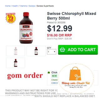 Nước d/iệ/p l/ục Swisse Chlorophyll Mixed Berry 500ml