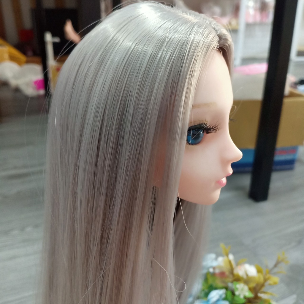 Tóc Giả Đội Đầu Cho Dòng Búp Bê BJD 1/3 vòng đầu 22-24cm