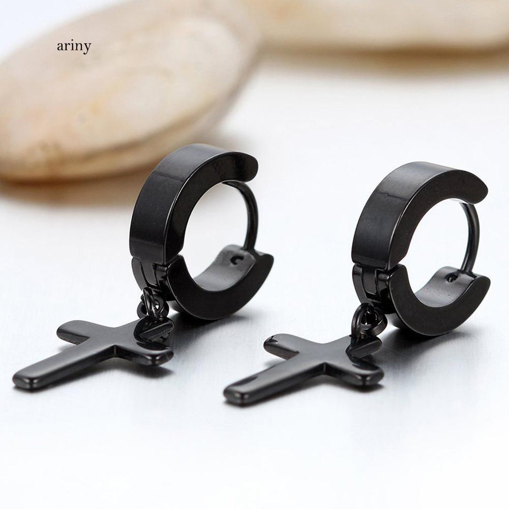 ★Bông Tai HìNh Chữ ThậP BằNg ThéP Không Gỉ