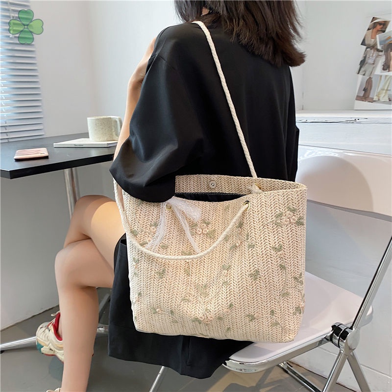 Túi cói Vai Đan Rơm Thời Trang Mùa Hè 2022 Dành Cho Nữ