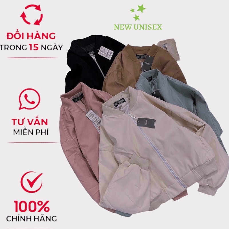 Áo Khoác Ngoài Nữ Bomber Croptop Trơn Tay Bo Thun Chất Da Lộn Dây Khóa Kéo Form Rộng Che Nắng Tốt [NEW UNISEX]