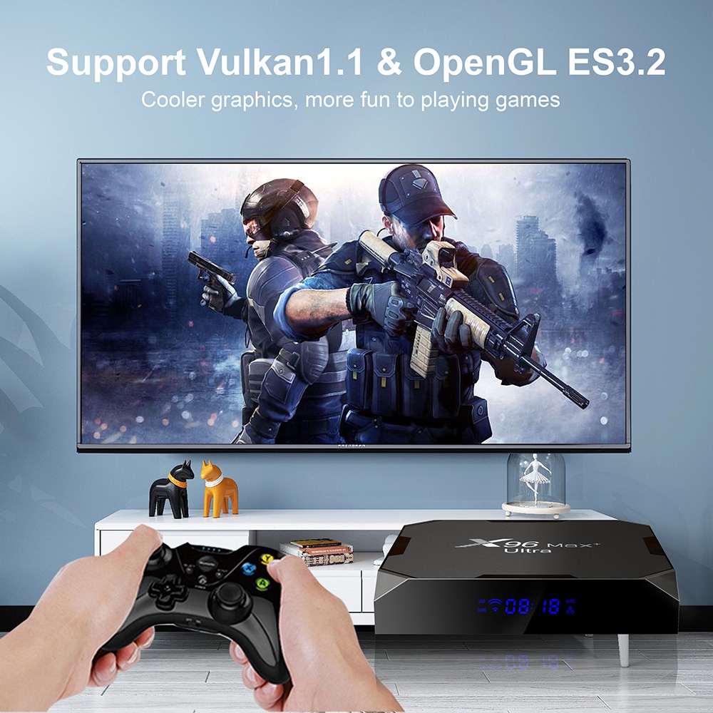 Android TV Box X96 Max Plus Ultra - Amlogic S905X4, Android 11, Ram 4GB ROM 64GB