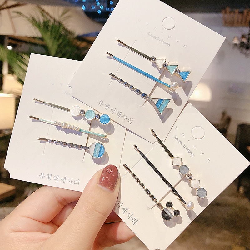 Set 3 chiếc kẹp tóc đính ngọc cổ tích Hàn Quốc, phụ kiện cài tóc mái ngọt ngào cho cô gái trẻ trung năng động