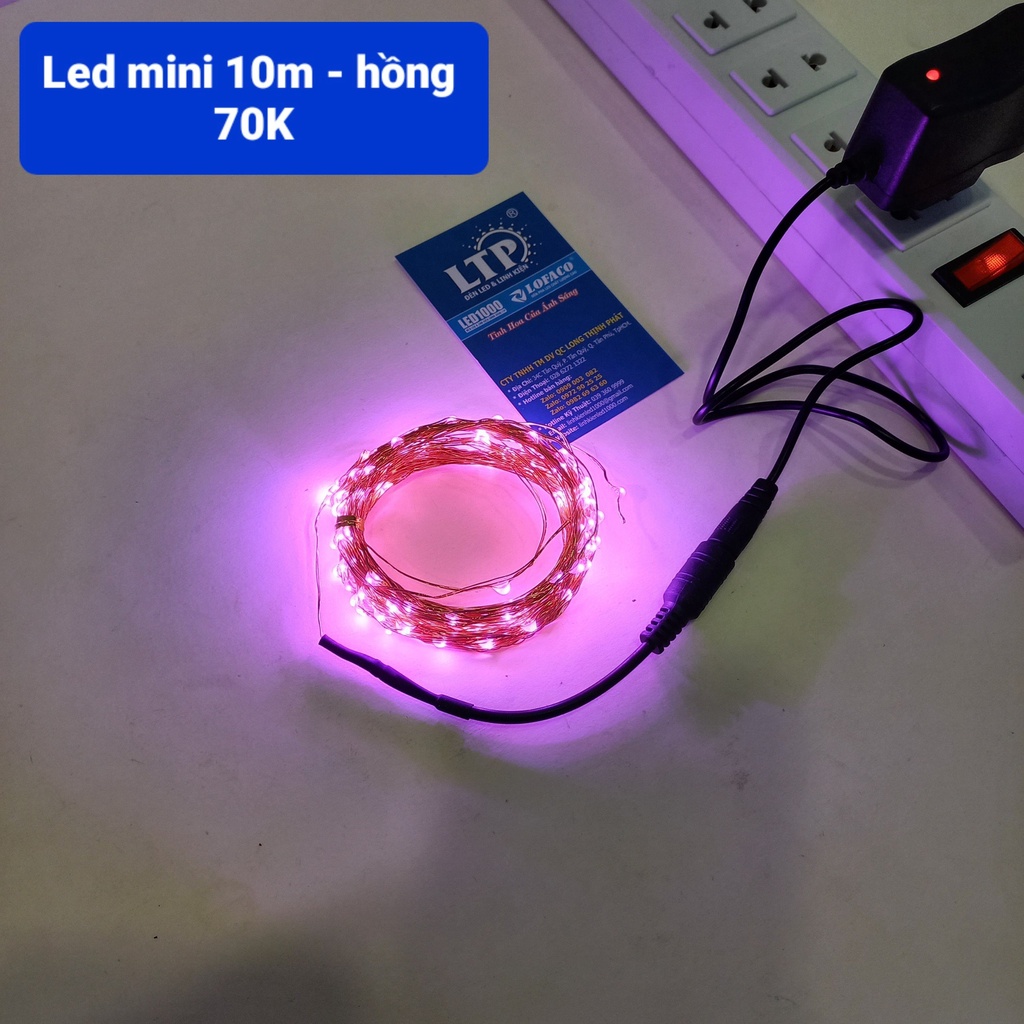 Dây đèn đom đóm led trang trí - DÂY ĐÈN LED BÓNG MINI CHỐNG NƯỚC NHIỀU MÀU 3m, 10m DÙNG PIN